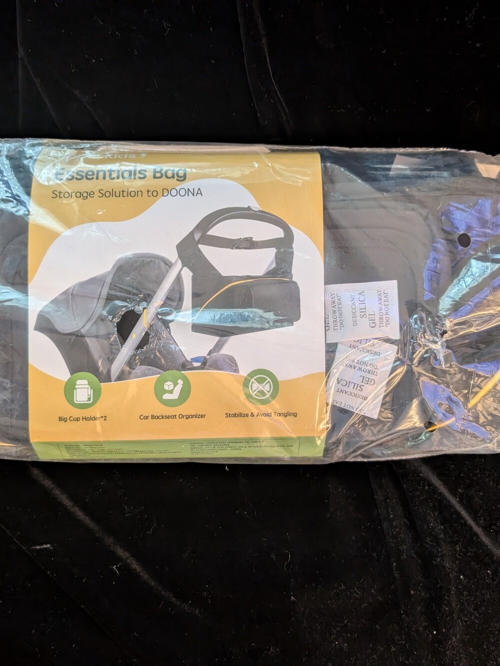 Doona Black Essentials Storage Bag - Kids Car & Stroller Organizer